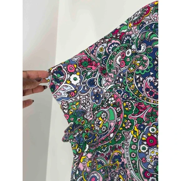 Talbots The Talbots Tee Shirt Paisly Print Colorful Short Sleeve Plus V-Neck 3X - Picture 6 of 12